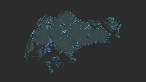 Singapore map Stock Footage 169457964