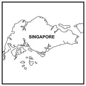 Singapore map icon Stock Illustration