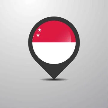 Singapore Map Pin Stock Illustration