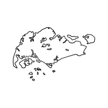 Singapore map vector design template illustration Stock Illustration