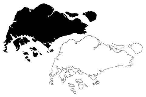 Singapore map vector Stock Illustration