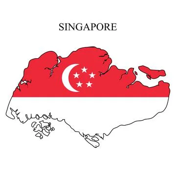 Singapore map vector illustration. Global economy. Famous country.  Stock Illustration