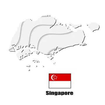 Singapore map on white background. vector illustration. Stock Illustration