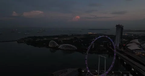 Singapore, Marina Bay Central Area, Singapore, July 4th, 2024: Singapore Flyer Stock Footage 282763553