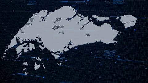 Singapore network map Stock Footage 87978146