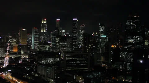 Singapore at night Video stock 24683908