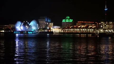 Singapore at night with lighting Видео 72270745