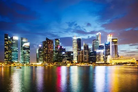 Singapore night Stock Photos