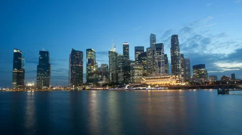 Singapore night scene timelapse video Stock Footage