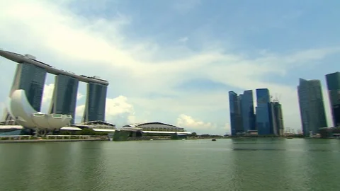 Singapore Overview Pan Stock Footage 124898712