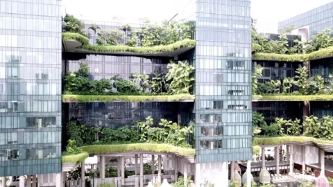 Singapore, ParkRoyal Eco-Building | Stock Video | Pond5