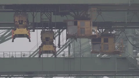 Singapore, Pasir Panjang Close up cargo machinery loading 4k Static Stock Footage 114962753