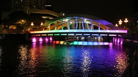 Singapore River in the evening Stock Footage 49669114