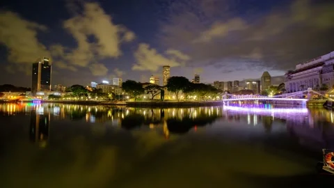 Singapore River Timelapse Stock Footage