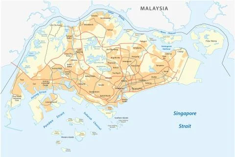 Singapore road map Stock Illustration