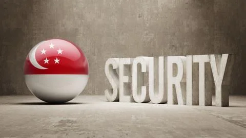 Singapore Security Concept. Stock Illustration