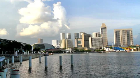 Singapore Skyline Stockbeeldmateriaal 1038299