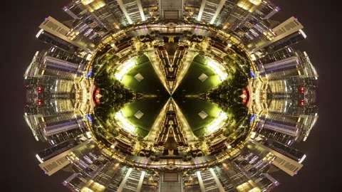 Singapore skyline turned into abstract tiny planet Stock Footage 308976897