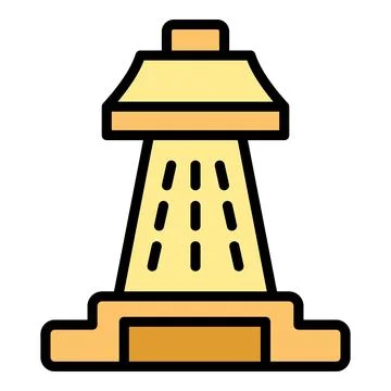 Singapore statue icon vector flat Stock Illustration
