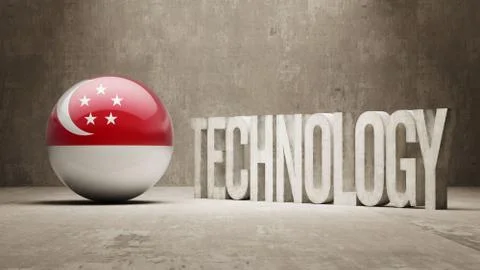 Singapore Technology Concept. Stock Illustration