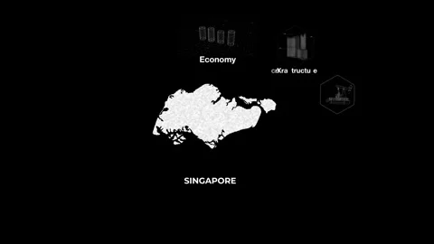Singapore technology map with animated charts   Stock Footage 340967868