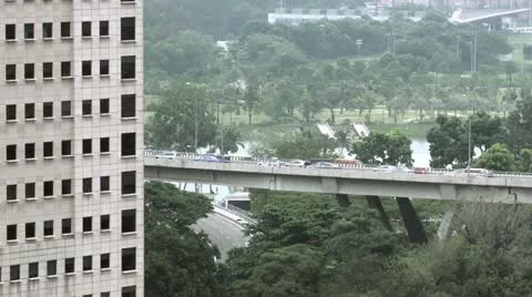 Singapore traffic high angle Vídeo Stock 12161960