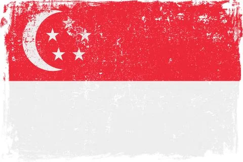 Singapore Vector Flag on White Stock Illustration