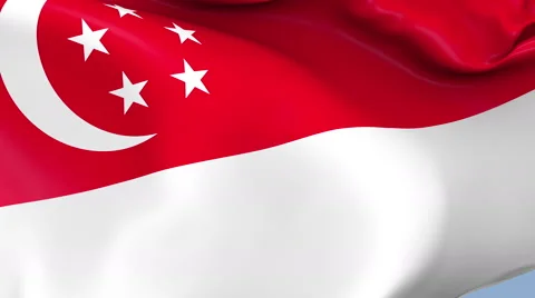 Singapore Waving Flag Background Loop Stock Footage 64233058