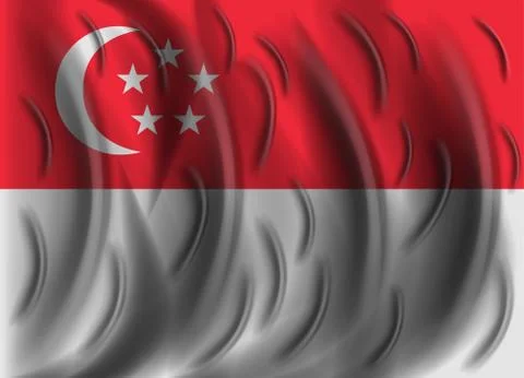 Singapore wind flag イラスト素材