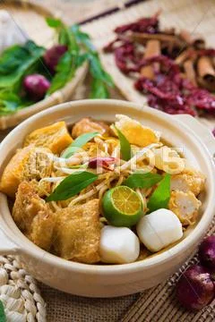 Singaporean curry noodle Stock Photos