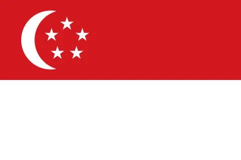 Singaporean flag, flat layout, vector illustration Stock Illustration