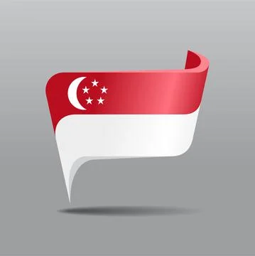 Singaporean flag map pointer layout. Vector illustration. Stock Illustration