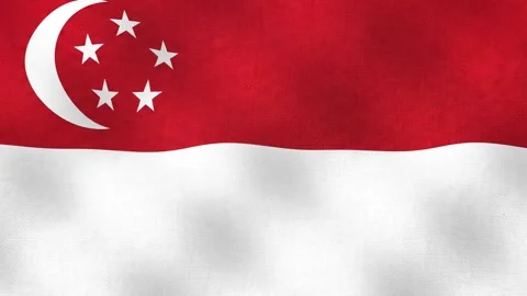 Singaporean flag waving in the wind Stock Footage 340523313
