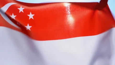Singapour Flag Flapping Stock Footage 118962157