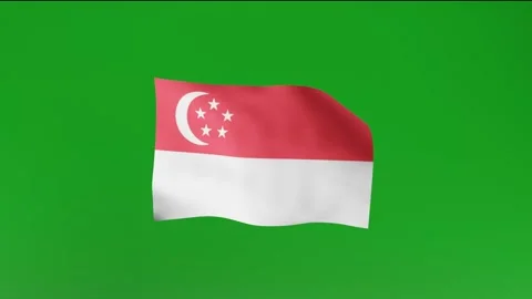 Singapura Flag Animation Stock Footage 161859923
