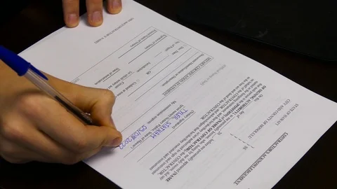 Singature On Document Stock-Footage 97635606