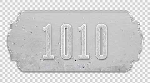 Singboard numbers white wall background for various design purposes Illustrazione stock