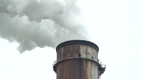 Singel Smoke Stack Stock Footage 47576416