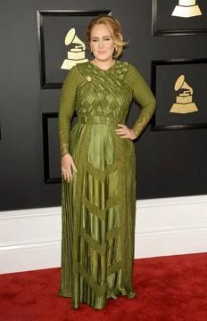  Singer Adele arrives at the 59th Grammy Awards at the Staples Center on F... Stock-Fotos