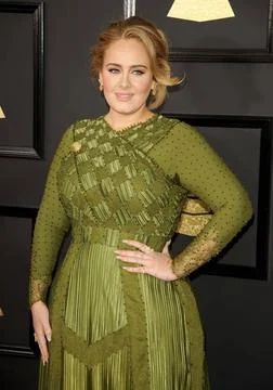  Singer Adele arrives at the 59th Grammy Awards at the Staples Center on F... Stock-Fotos