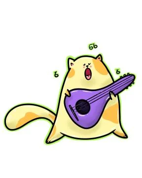 Singer cat Stock Illustration