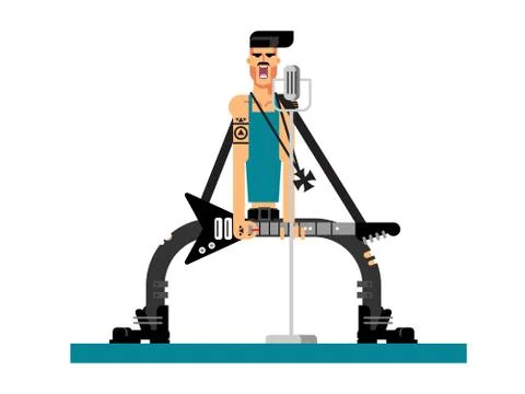 Singer character flat illustration Stock Illustration
