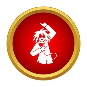 Singer with dreadlocks performing live holding microphone Stock Illustration