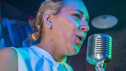 Singer exudes happiness Stock Footage 112190730