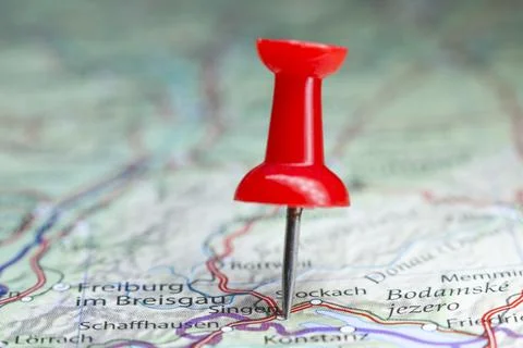 Singer, Germany pin on map Stock Photos