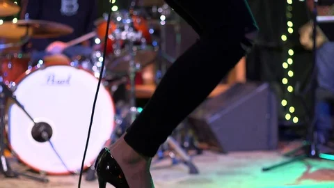 Singer in Heels Stock Footage 76440579