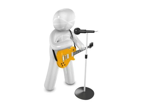 Singer. isolated on white background. Stock Illustration