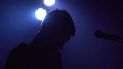 Singer At Live Show in Slow Motion Stock Footage