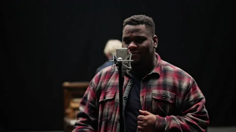 Singer Looking At The Camera After A Performance Stock Footage 236512740