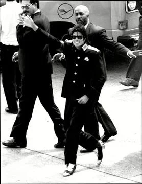 Singer Michael Jackson On His Arrival At Heathrow Airport. Fotos de archivo